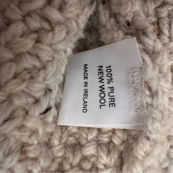 SHADES OF ARAN CHUNKY CABLE-KNIT PURE NEW WOOL TURTLENECK FISHERMAN SWEATER XL - Picture 11 of 12